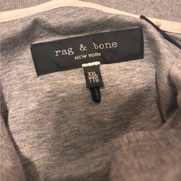 Rag and Bone Heather Gray Short Sleeve Interlock Polo Men's Size XXL - Picture 3 of 6